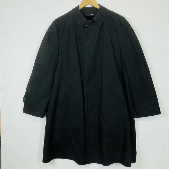 Gleneagles Black Zepel Callapaca Alpaca Lined Trench Rain Coat Mens 42 Large